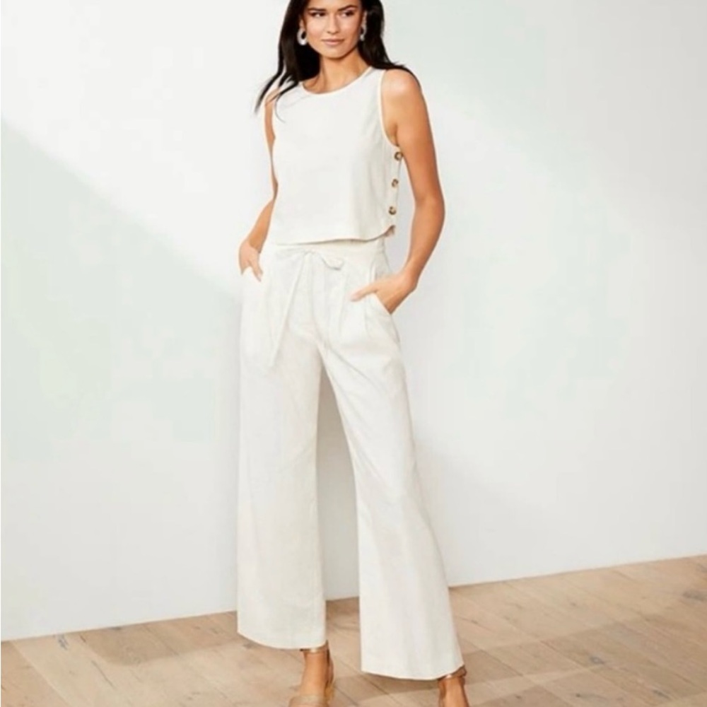 Alex Marie Cream Wide-Leg Pants